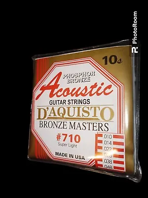 D'Aquisto Bronze Masters Acoustic Guitar Strings #710 Super Light  • $14