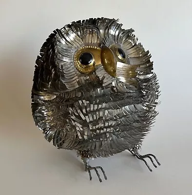 Vtg Brutalist Mid Century Modern Metal Owl Art Sculpture Sergio Bustamante 8.5  • $89.99