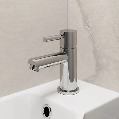 £24.99 • Buy Modern Cloakroom Mini Mono Basin Sink Mixer Tap Brass Single Lever Round Chrome