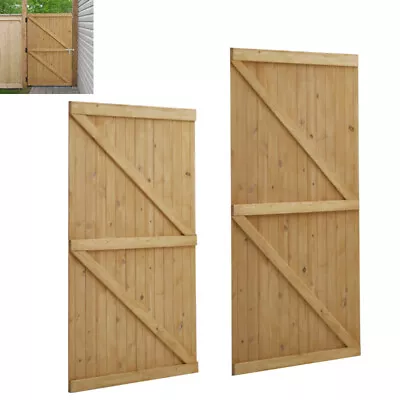 5ft/6ft Wooden Garden Gate Patio Side Gate Pedestrian Gates And Free Fitting Kit • £75.55