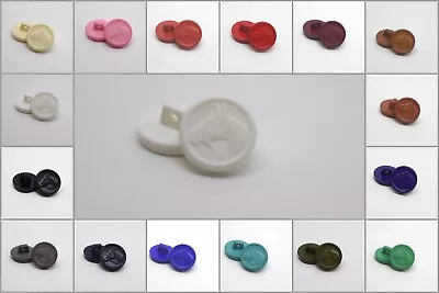 B817-15mm 5pcs LITTLE HORSE HEAD PLASTIC ITALIAN BUTTONS-horses Riding Jacket • £3.10