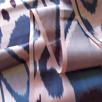 Ikat Rare Authentic Silk Fabric Ancient Tech Hand Woven Hand Dyed 41sm/2m • £24