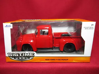 1956 Ford F-100 Pickup Truck Red Bigtime Muscle Jada Toys 1/24 Scale Diecast Car • $89.99