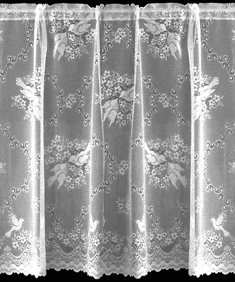 Love Birds - Stunning Jacquard Lace Curtain - Sold By The Metre - Cut To Width • £2.99