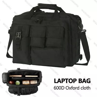 Mens Military Tactical Laptop Bag Briefcase Shoulder Messenger Nylon Handbag • £30.69