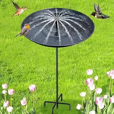 Solar Bird Bath Fountain 15.5 Inch Deck Mount Metal Bird Bath Bowl Powered B... • $64.62