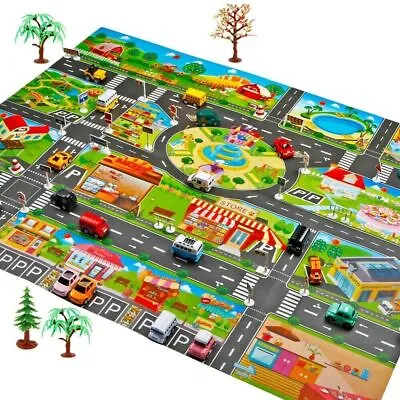 Kids Rug Double Sided Street Rug Play Rug Play Mat Car Road • £8.99