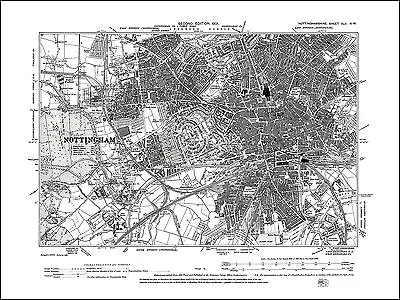 Nottingham Old Map Nottinghamshire 1901: 42NW Repro • £18.99
