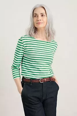 £19.46 • Buy Seasalt Women's - Green Sailor Top (GOTS) - Regular - Mini Cornish Island Chalk