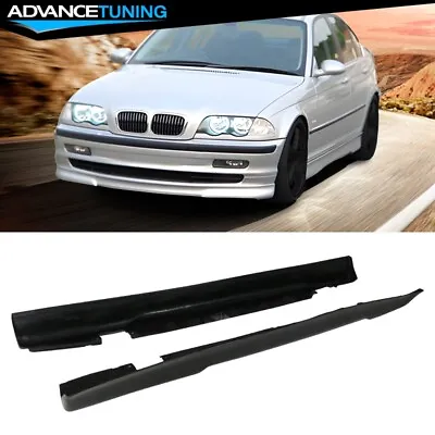 Fits 99-04 BMW E46 3-Series Sedan 4DR H-Style Side Skirt Rocker Panel PU 2PCS • $139.99