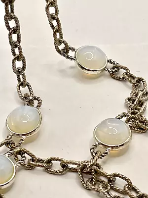 £26.80 • Buy Vintage Silver Tone Monet Necklace Signed 1990s Costume Jewellery 36  In Length