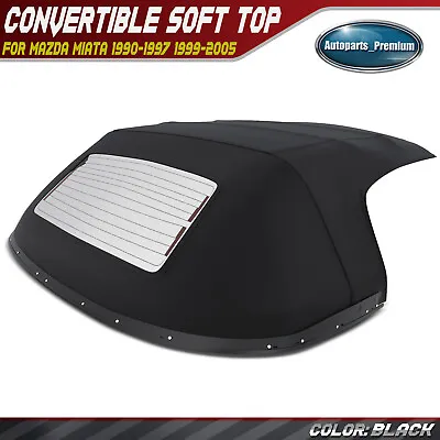 Black Convertible Soft Top For Mazda Miata 90-97 99-05 W/ Glass Window&Rain Rail • $274.99