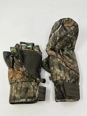 Mossy Oak Camo Convertible Mittens Fingerless Gloves Mens One Size • $15