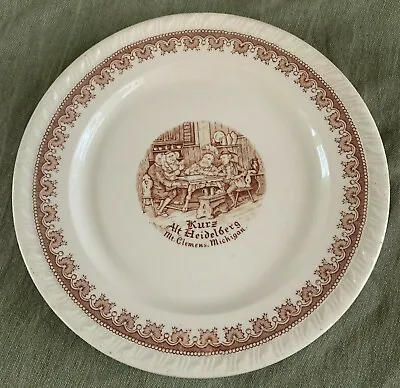 Walker China Restaurant Ware DINNER PLATE Kurz Alt Heidelberg Mt. Clemens Mich. • $69.99