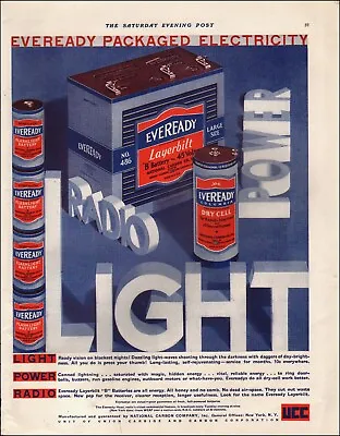 1930 Vintage Ad Everready Columbia Dry Cell Batteries Art    02/21/24 • $12