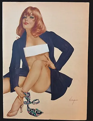 VARGAS GIRL 1970’s Playboy Print Redhead Pin-Up Pinstripe Blazer Business Woman • $5