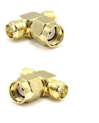 £3.85 • Buy SMA Splitter T Connector Adapter RP-SMA Male To 2 X RP-SMA Female X1        391