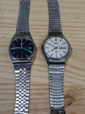 1970s Vintage Seiko Quartz Watch Lot - 2 Pieces- FOR PARTS/REPAIR • $8.50