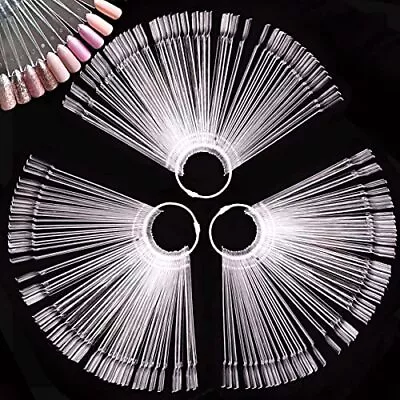 150 Pcs Nail Practice Swatch Sample Sticks Fan Shape False Nail Art Display Tips • $10.95