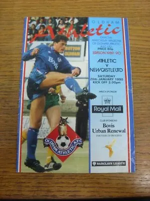 20/01/1990 Oldham Athletic V Newcastle United  (Creased Folded Worn). All UK O • £3.99