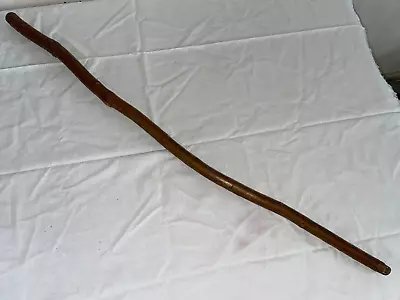 Vtg Antique W Nice Patina Natural Wood W Bark & Knots Walking Cane Stick 33  • $35