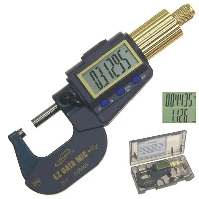 Digital Micrometer Outside 0-1 /0.00005  Electronic X-Large Display Data Connect • $44.95