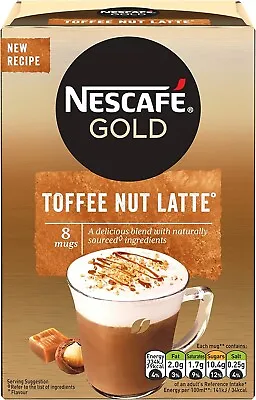 Nescafe Gold Toffee Nut Instant Coffee Sachets Pack Of 6 Total 48 Sachets • £11.50