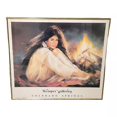 Maija Night Spirits Native American Rare Print Kemper Framed AUTOGRAPH 27x24” • $152.15