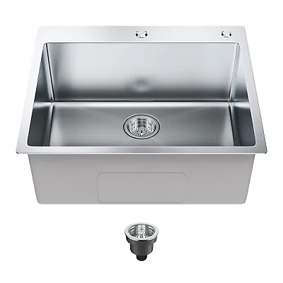 VEVOR 25  Drop In Kitchen Sink Single Bowl Stainless Steel Top Mount Kitchen Bar • $130.99