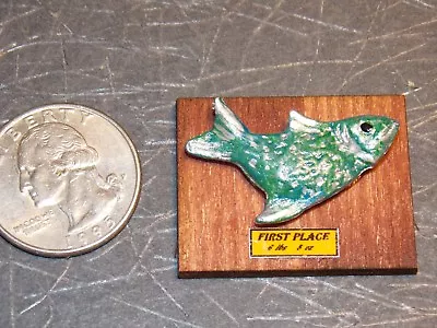 Dollhouse Miniature Fish Trophy Award Plaque 1:12 Inch Scale Z29 Dollys Gallery • $10.99