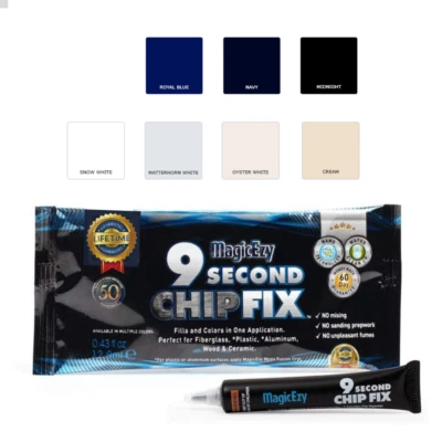 $23.99 • Buy MagicEzy 9 Second Chip Fix Marine Fibreglass Repair Kit In A Tube Boats, Jet Ski