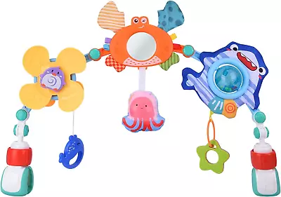 Bebamour Baby Pram Toys 0-12 Months Baby Travel Arch Stroller Toys For Infant To • £22.40