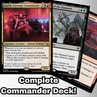 MTG Commander EDH Deck Judith Carnage Connoisseur 100 Magic Cards Custom Deck • $62.63