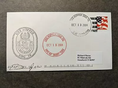 USS HOPPER DDG-70 Naval Cover 2004 SIGNED Cachet • $19.99