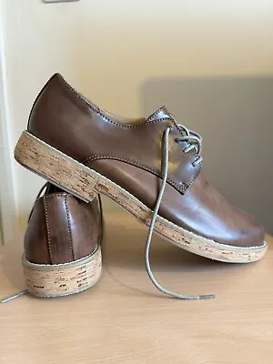 Men's H&M Brown Round Toe Lace Up Oxford Dress Shoes Size UK 10.5 US 11.5 EUR 45 • £19.99