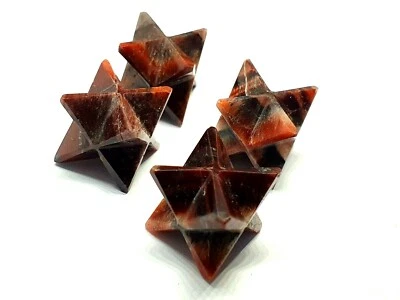 £3.85 • Buy Tigers Eye Red Merkaba Star Reiki Energy Charged Natural Carved Solar Plexus