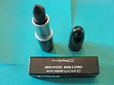 MAC Satin Rouge Lipstick CYBER Deep Burgundy Purple Full Size 0.10 Oz NIB • $16.95