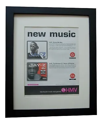 Jay Z+blueprint+excuse Me+poster+ad+rare+original 2003+framed+fast World Ship • £69.95