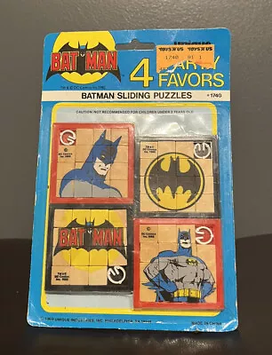 Batman Vintage 1989 Factory Sealed 4-pack Party Favors Sliding Puzzles Toy -New • $35