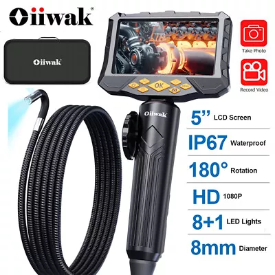 Oiiwak Dual Lens 180° Articulating Borescope 8.0mm Endoscope Inspection Camera • $198.99