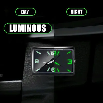 Black Mini Clock Quartz Analog Watch Stick-On Clock Luminous Watch Car Accessory • $8.98