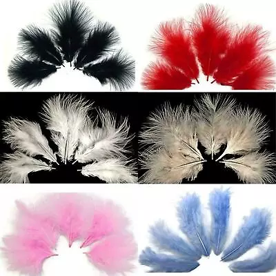 Small Marabou Feathers 50 Per Pack - 3 - 8 Cm - Mini Fluffy & Soft -  7 Colours • £3.99