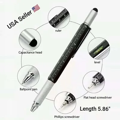 7 In 1 Multifunction Ballpoint Pen With Modern Handheld Tool Measure Technical  • $5.49
