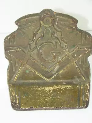 Antique Freemason Masonic Heavy Bookend Only One Paperweight • $150