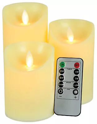 £12.85 • Buy Set Of 3 Dancing Flame LED Candles With Remote Control 