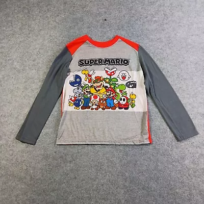 Nintendo Super Mario Pajamas Shirt Boys Size 10/12 Long Sleeve Polyester • $4.23