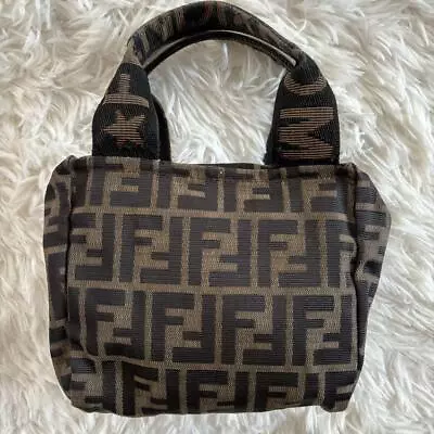 Authentic Fendi Mini Hand Zucca Canvas Logo Vintage Rare Tote  From Japan • $198