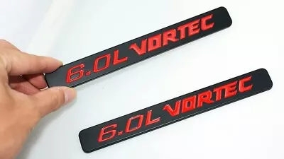 2Pcs 6.0L Vortec Hood Emblem Engine 3D Badge For 1500 2500hd 3500hd Black Red • $13.59