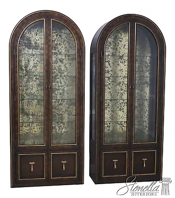 62808EC: Pair MASTERCRAFT Modern Design Dome Top Curio Cabinets • $4295