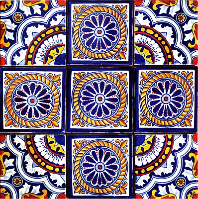 Lanaja Mexican Tile Set Backsplash Mural • $61.99